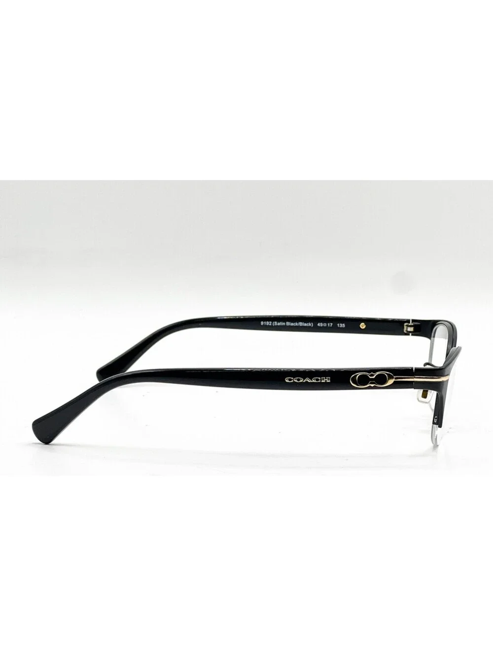 Coach HC 5058 9192 Satin Black Browline Authentic Eyeglass Frames 49-17-135